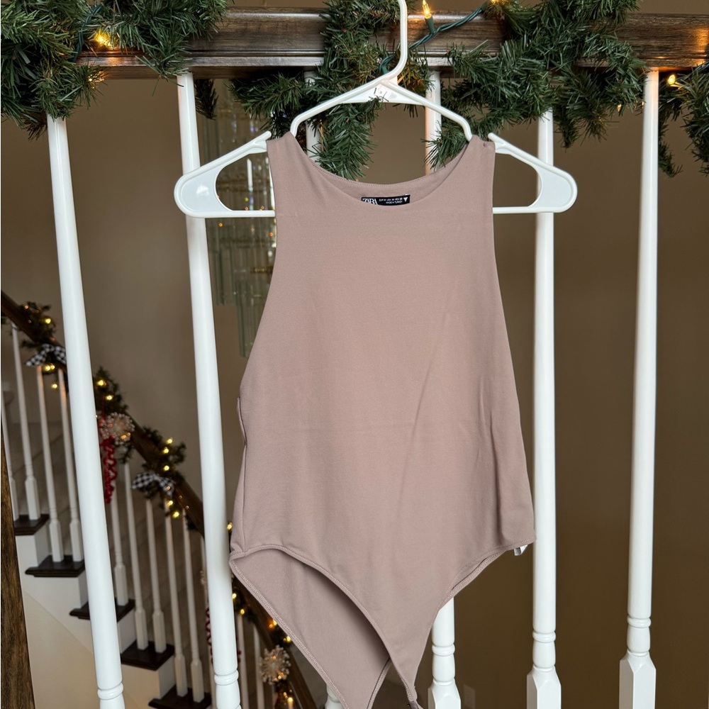 Zara Pink Sleeveless Bodysuit